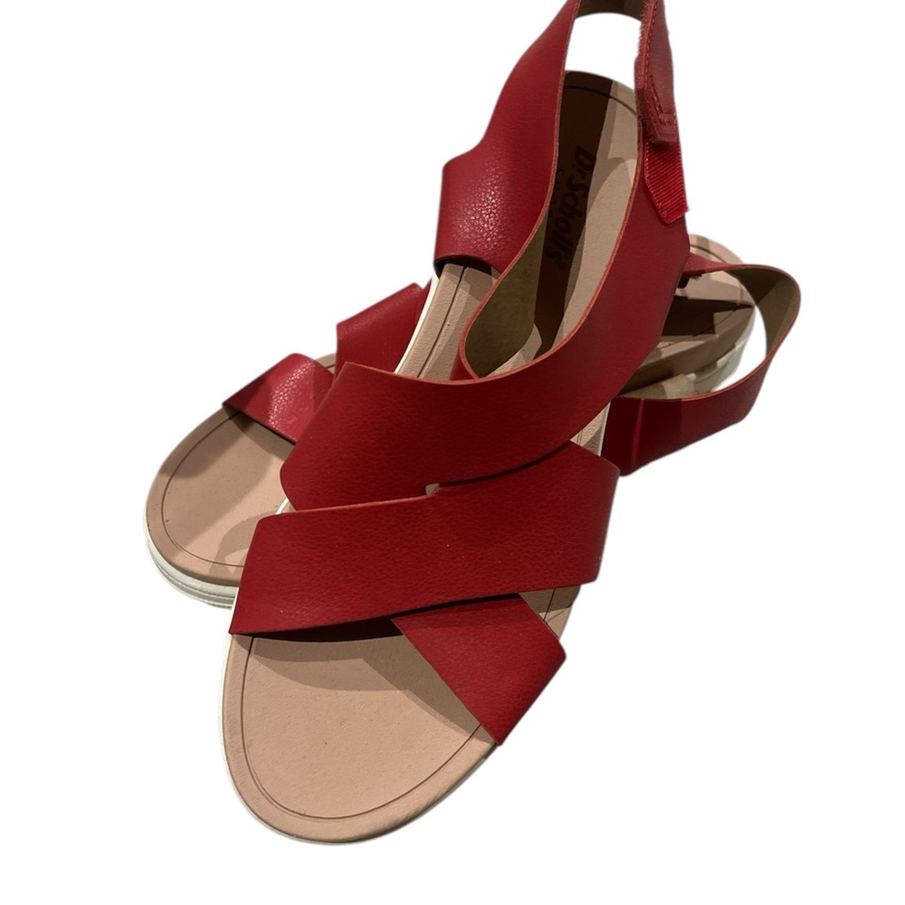 Dr. Scholl's Red Sandals with Crisscross Straps